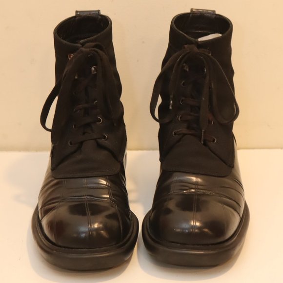 GUCCI Black Leather Combat Boots size 10D main image 14
